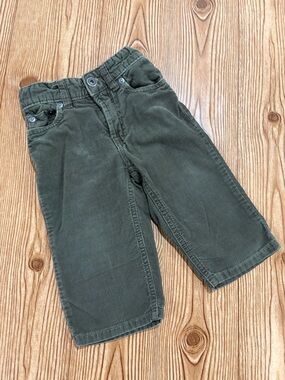 4/$20 Baby Gap Kids Olive Green Corduroy Pants Size 12-18 Months Cotto